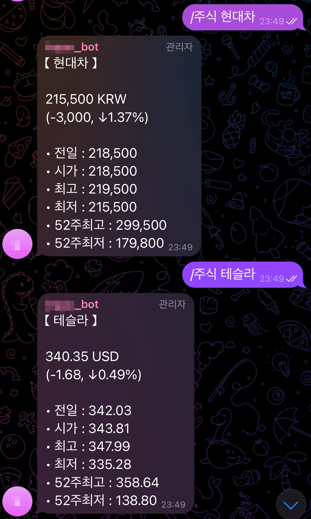 텔레그램 그룹방 활성화 챗봇 60여가지 기능 - 크몽