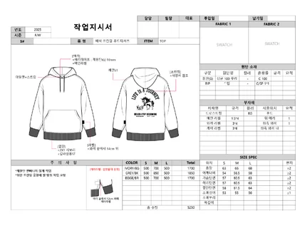 현직 디자이너 패션 실무 도식화 / 작업지시서 작업
