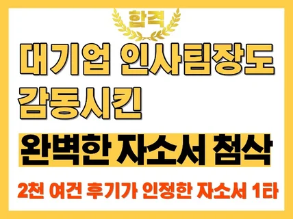 대기업 인사팀장도 감동시킨 최고의 자소서 전문가