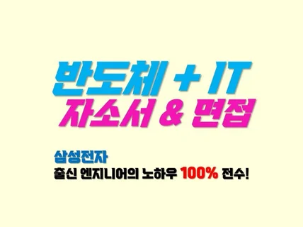 반도체/IT 기업 자소서, 면접 코칭