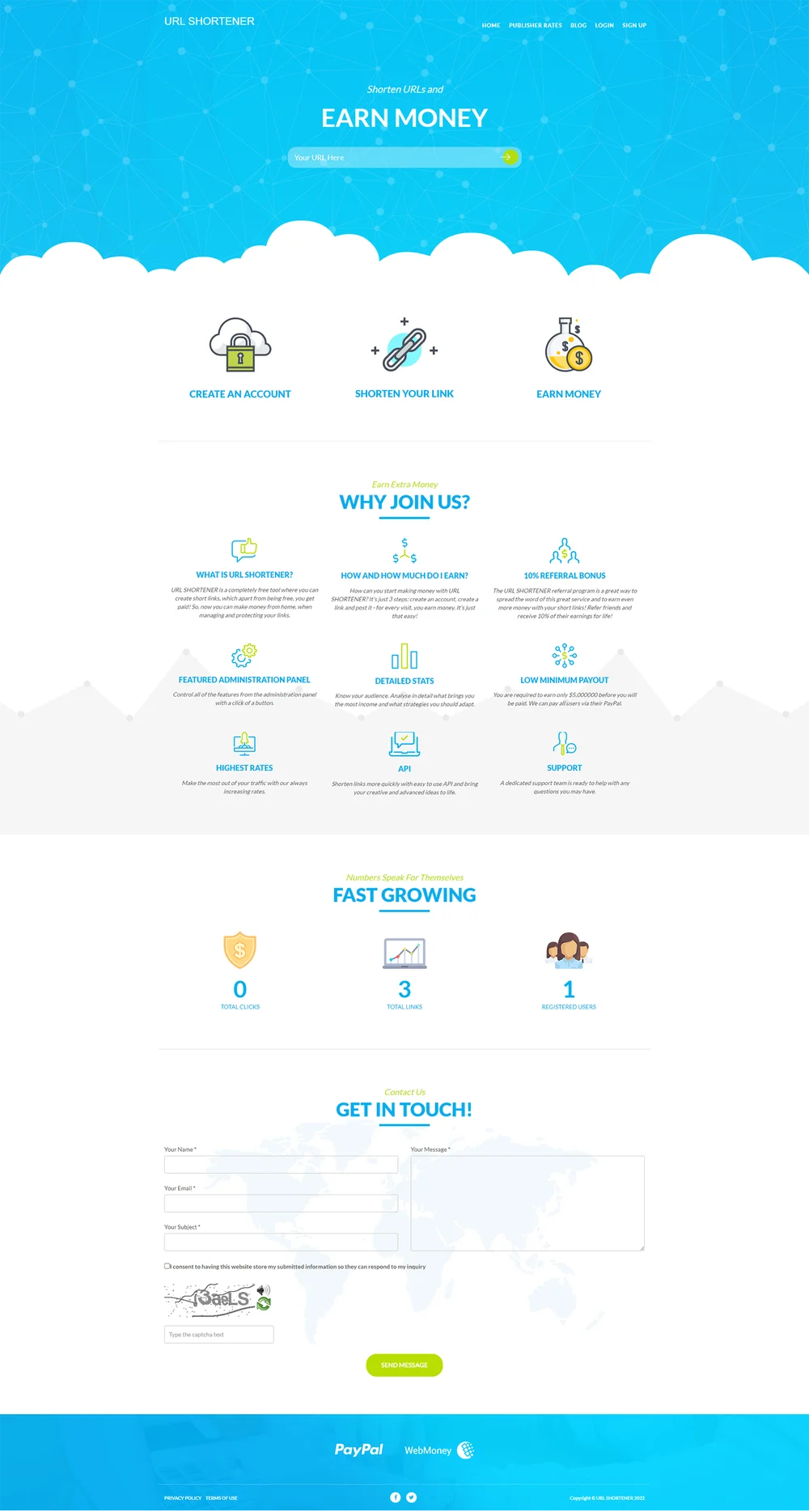 애드센스 배너광고 수익 URL 단축 웹사이트 제작 - 크몽