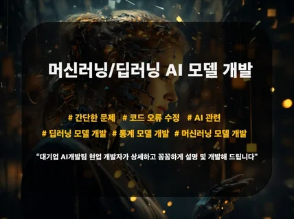 대기업 현업 개발자의 머신러닝/딥러닝/AI 모델 개발