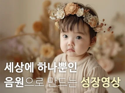 사랑을 담은 세상에 하나뿐인 음원으로 남기는 성장영상