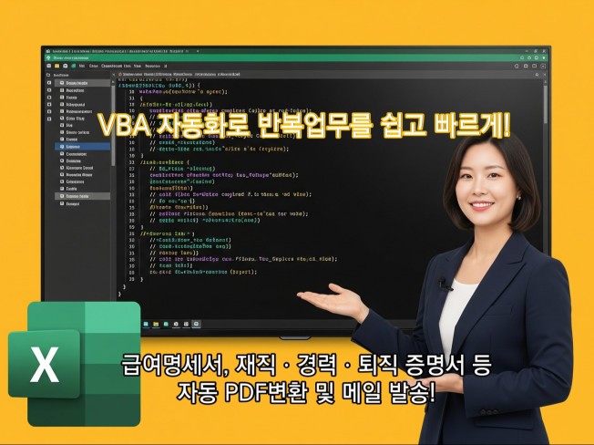귀찮은 엑셀 업무 클릭 한 번으로 자동화해 드립니다