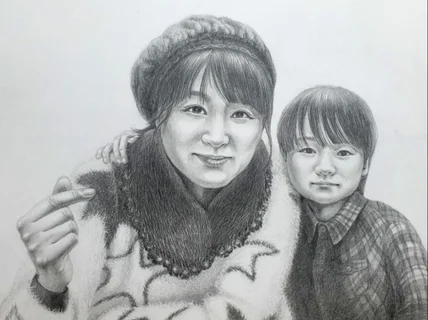 리얼 100손그림 연필 초상화 인물화 동물화 정밀화