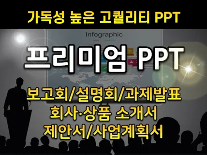 차별화된 프리미엄급 고급형 PPT 작성 및 디자인