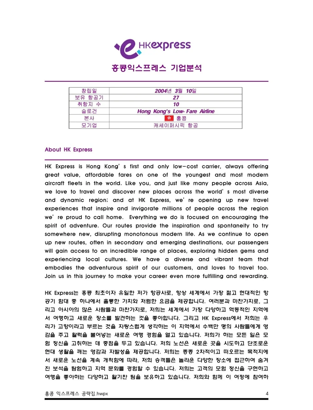 2024년 홍콩익스프레스 합격공략집 - 크몽