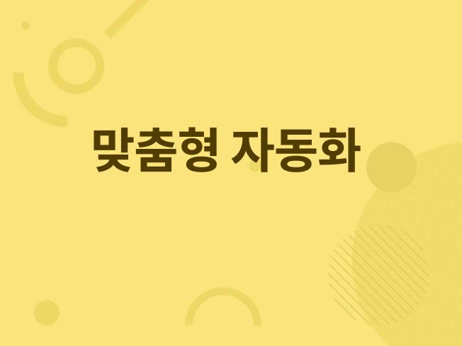 맞춤형 자동화, 매크로 프로그램 제작 RPA