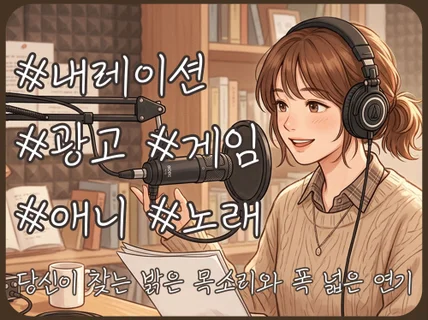 광고 유튜브 쇼츠 자연스러운 여성 나레이션 게임 녹음
