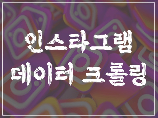 인스타그램 데이터 크롤링, 추출 완벽하게 해 드립니다.