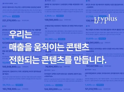 타켓에 맞는,타켓의 언어로 상세페이지를 제작해드립니다.