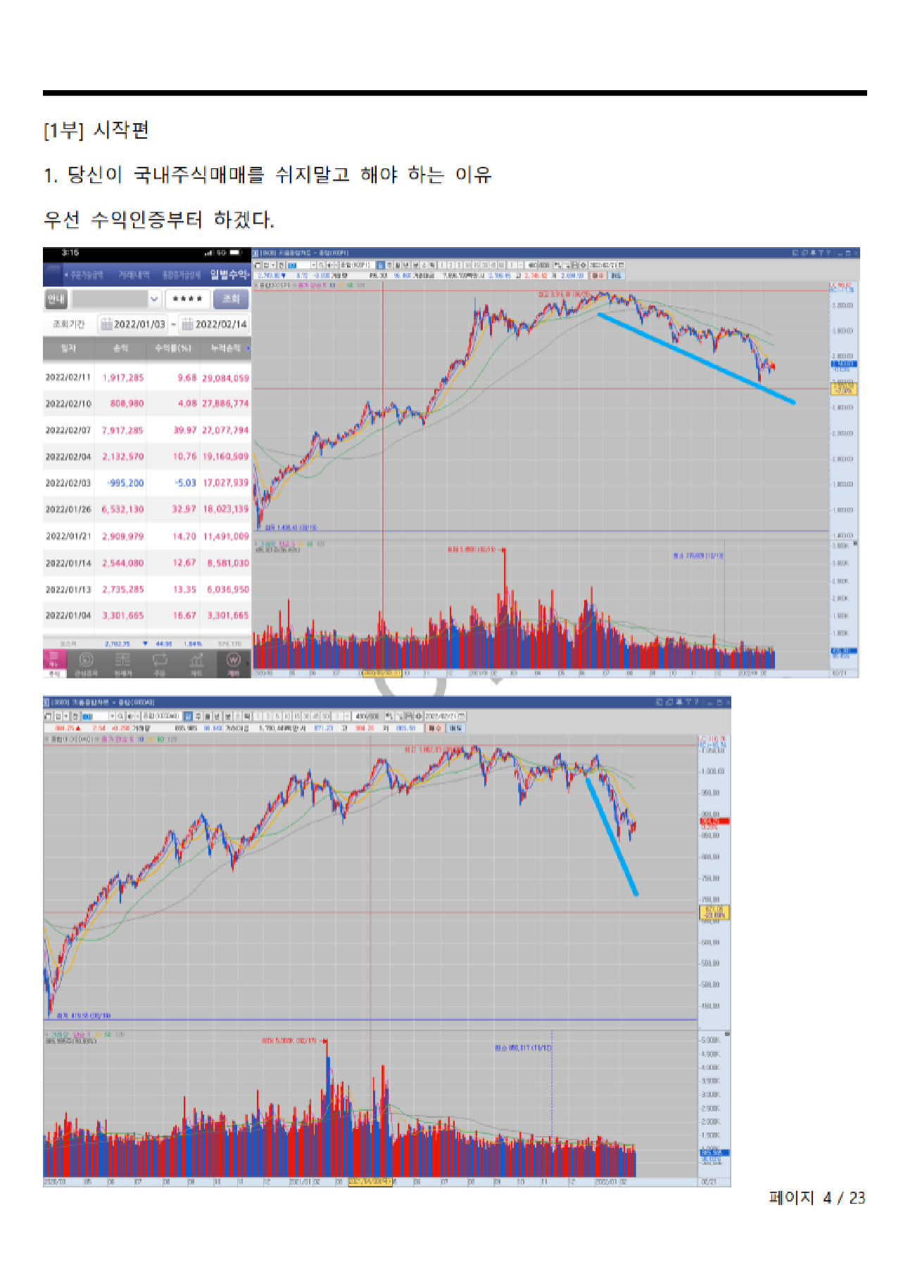 하락장에서도 매일 수익실현하는 매매기법 - 국내주식편 - 크몽