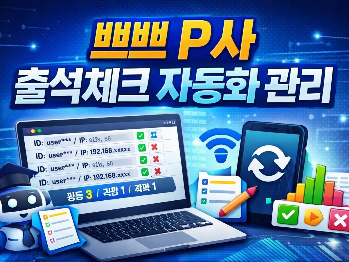 ㅃㅃ P사 출석체크 자동화 관리