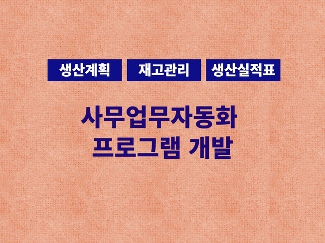 업무자동화 프로그램 개발