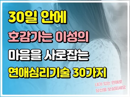 30일안에 호감가는 이성 마음을 사로잡는 연애심리기술