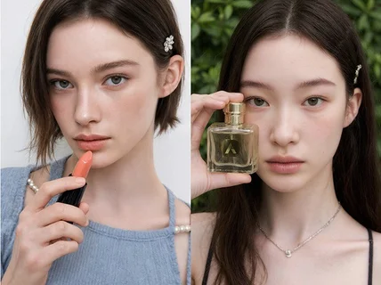 AI 모델, 뷰티, 코스메틱, 향수 실사 콘텐츠 이미지