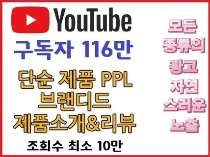 119만 유튜버 PPL, 브랜디드 등 제품 유튜브 광고