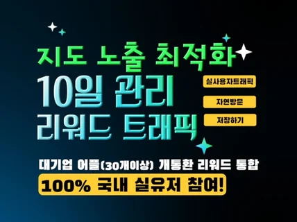 N사 포털 지도 리워드+저장하기/실유저 트래픽/24시간
