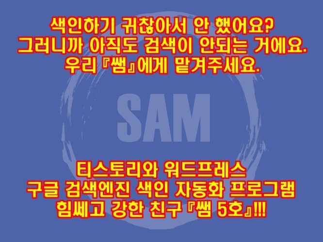 티스토리/워드프레스 구글 색인 - 샘 5호