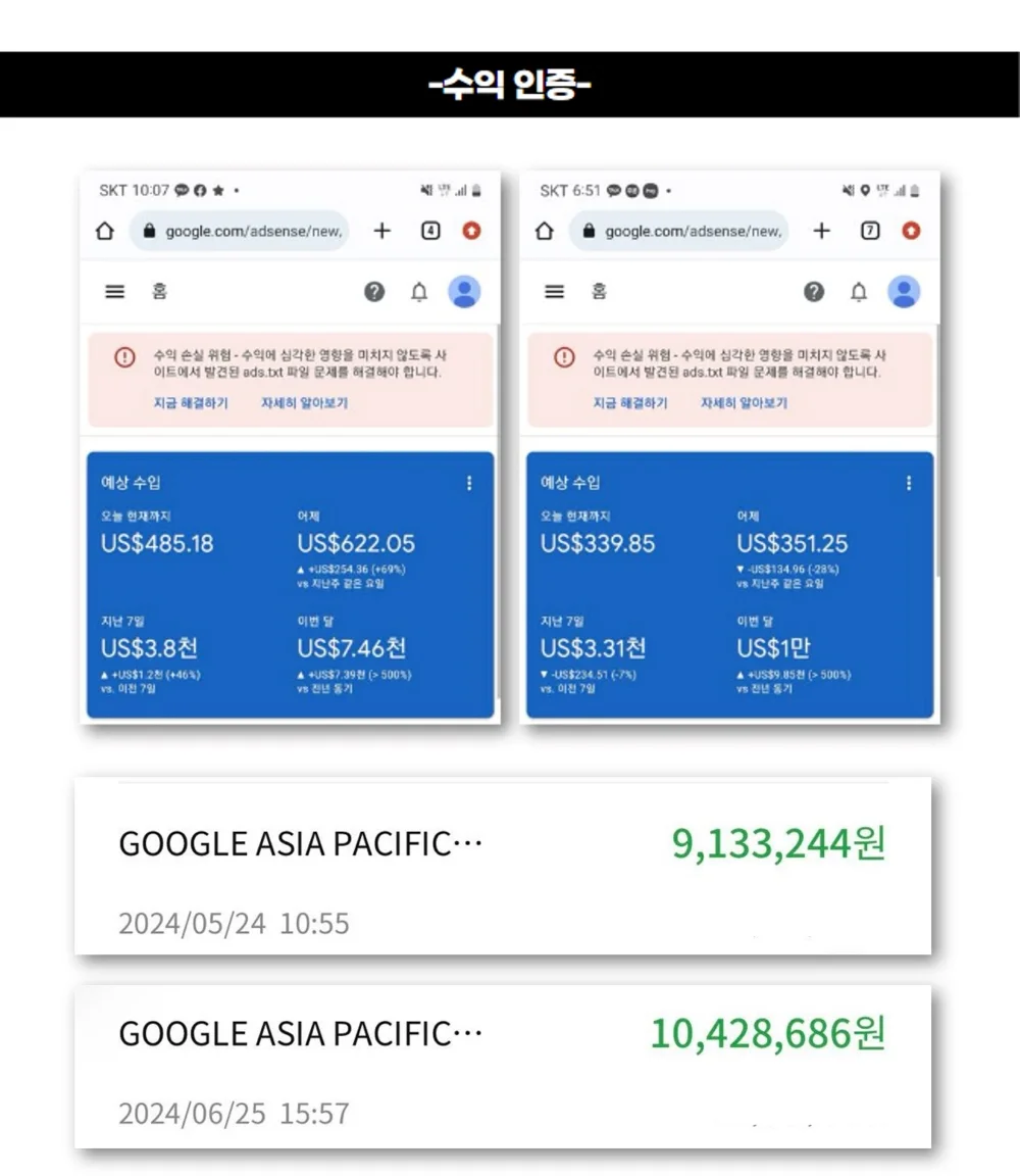 월매출 500 이상 애드센스 전문가의 일대일 대면 강의 - 크몽
