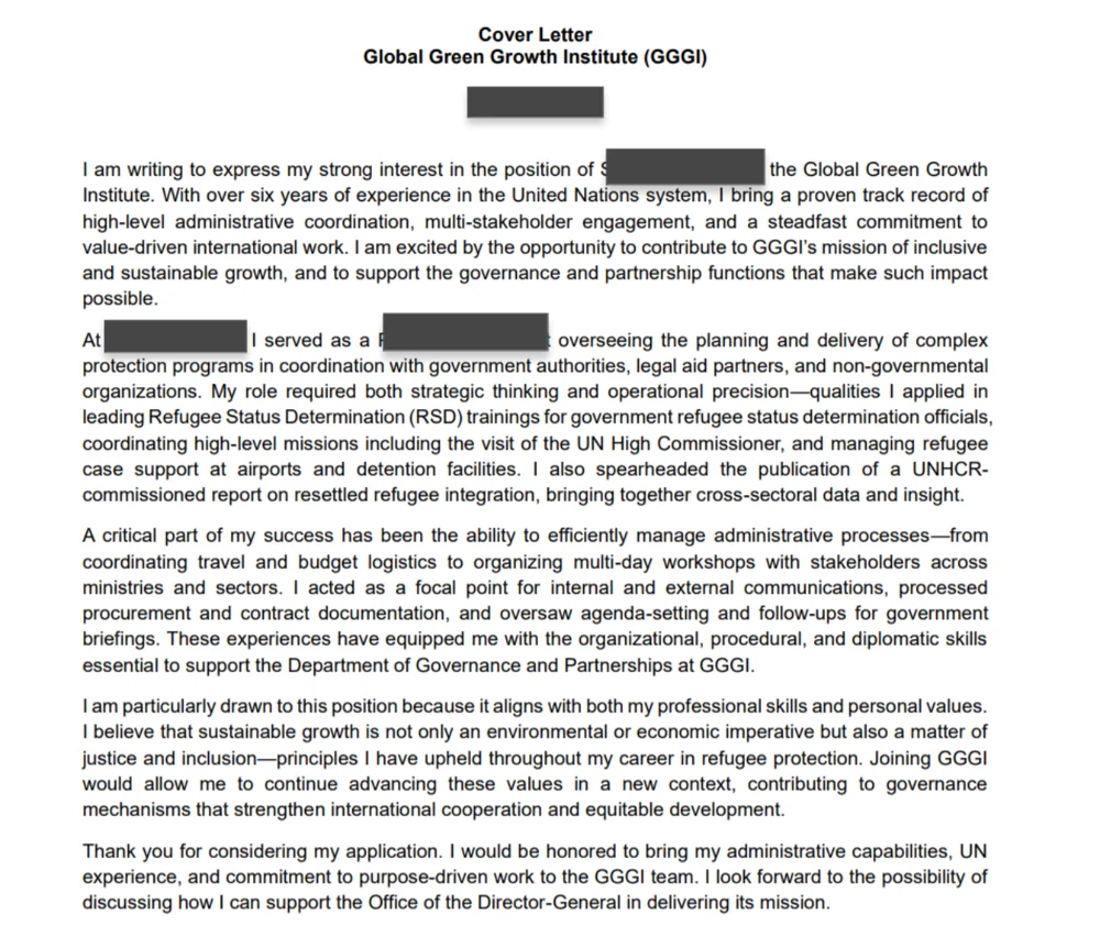UN 국제기구 출신 전문가의 영문 CV 자소서 컨설팅 - 크몽