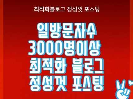 N사 일 방문자수 3000명 이상 최적화 블로그 포스팅