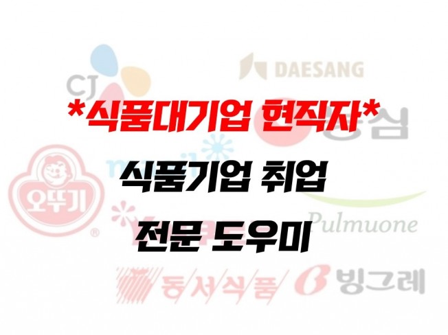 식품기업 취업 전문 도우미 - 크몽