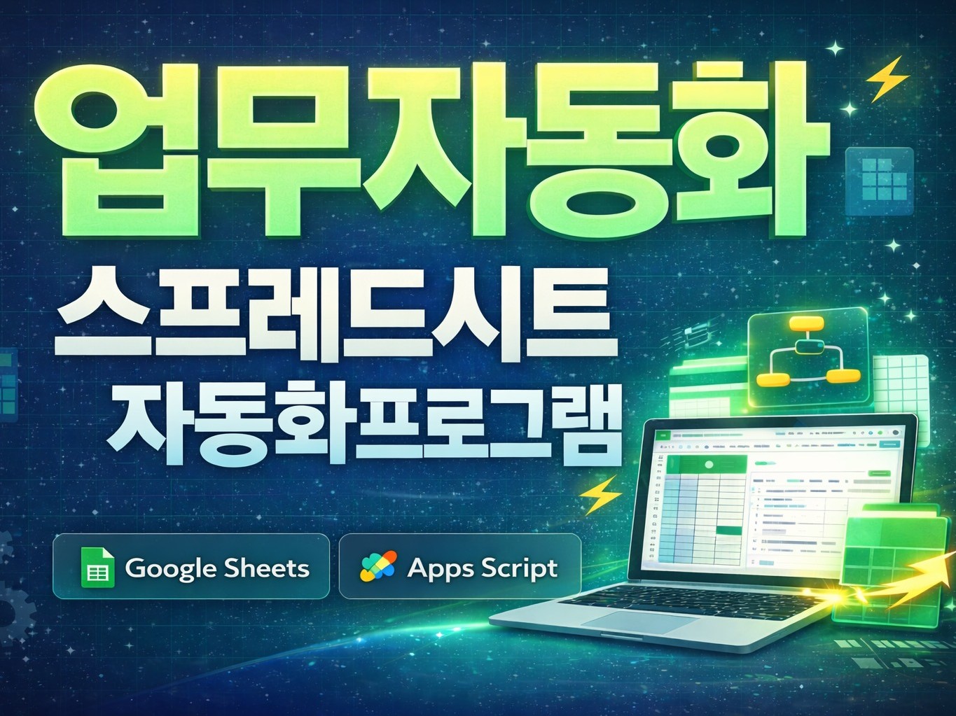 업무자동화 맞춤제작 스프레드시트 및 앱스스크립트