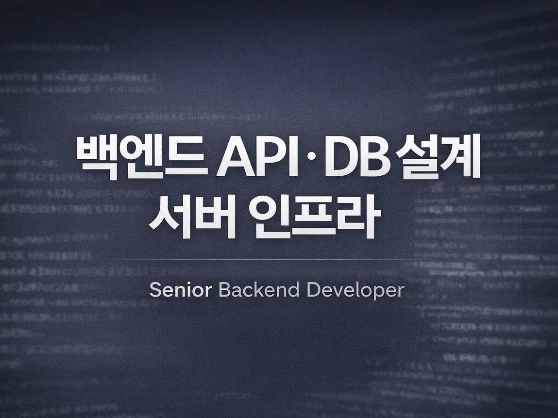백엔드 API, DB 설계, 서버 인프라 구축 - 크몽