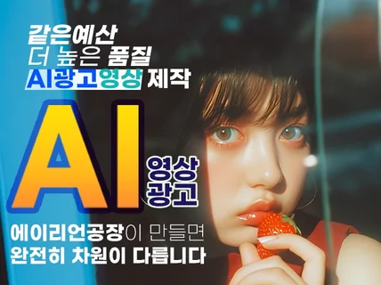 리얼AI영상광고. 가격은 합리적+결과는 프리미엄으로.