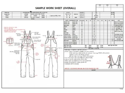 패션 도식화 및 작업지시서 작업해 드립니다.