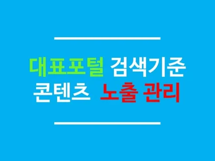 대표포털 검색 구조 기반 콘텐츠 노출 관리 서비스