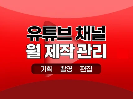 유튜브 영상 기획, 촬영, 편집 및 채널 운영