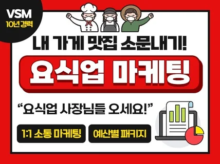 효과적인 요식업 마케팅 패키지를 대행해 드립니다