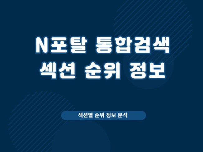 N포털 통합검색 탭 섹션 배치 순위 체크
