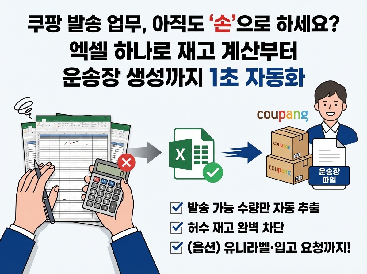 쿠팡 운송장 자동화 엑셀 프로그램