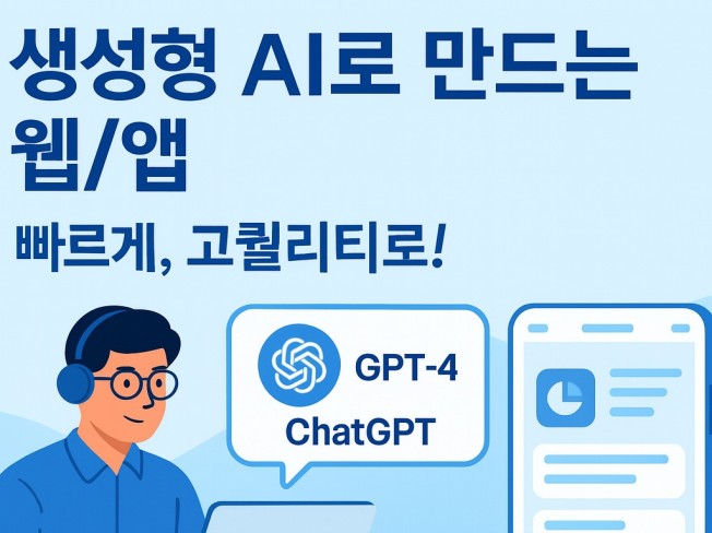 생성형 AI 전문가가 직접 웹/앱 빠르게만들어드립니다.