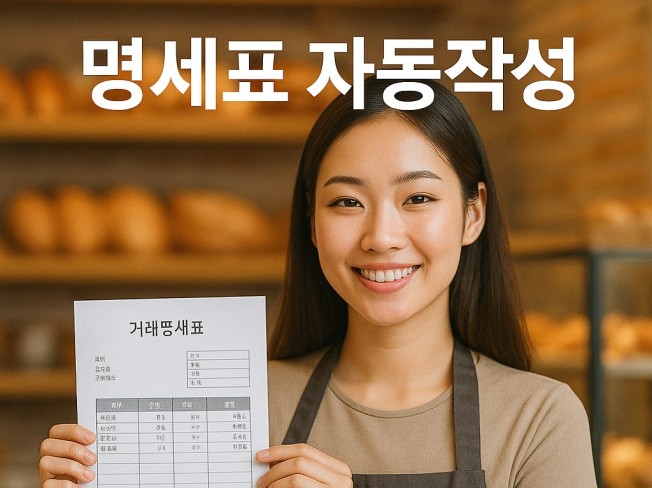 발주내역만 입력하면, 거래명세표가 자동 생성