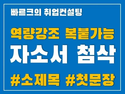 복붙 가능한 직무에 맞는 역량 중심의 자소서 첨삭