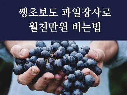 쌩초보도 과일장사로 월천만원 벌수있는 노하우를 드립니다.