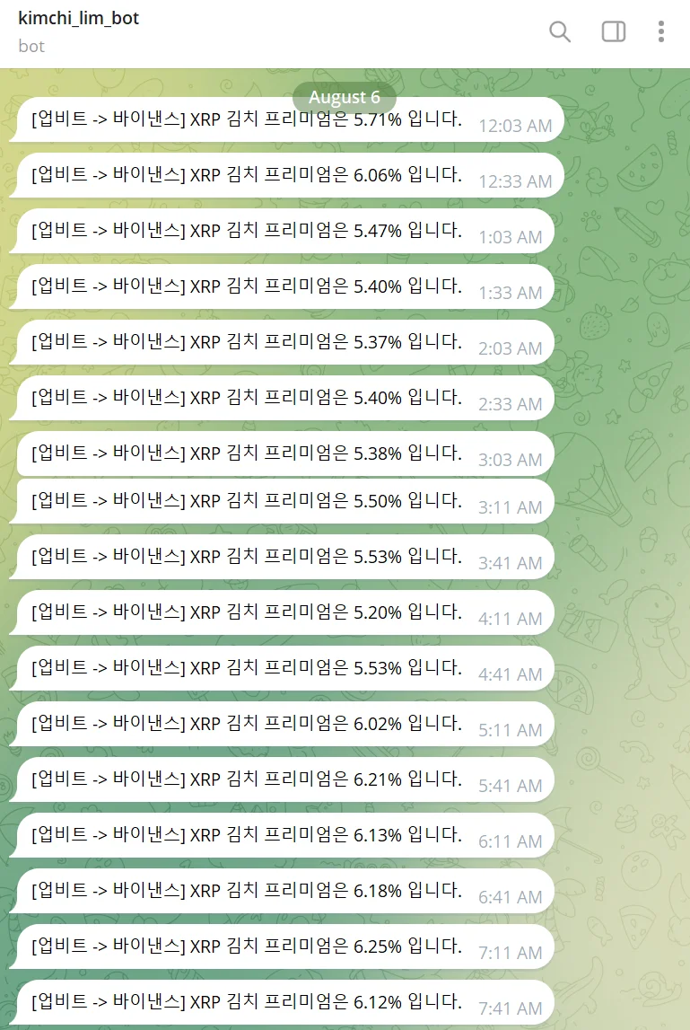 김치 프리미엄 알림김프 역프 - 크몽