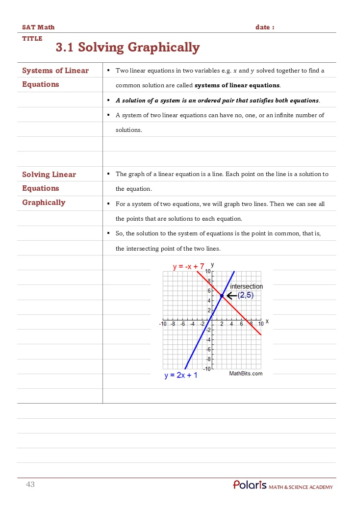 SAT Math Prep Note Domain 1 - 크몽