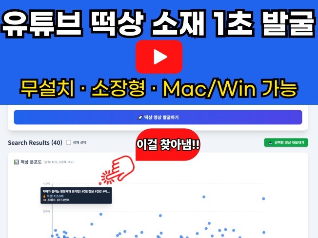 유튜브 벤치마킹 전세계 떡상영상 1초발굴