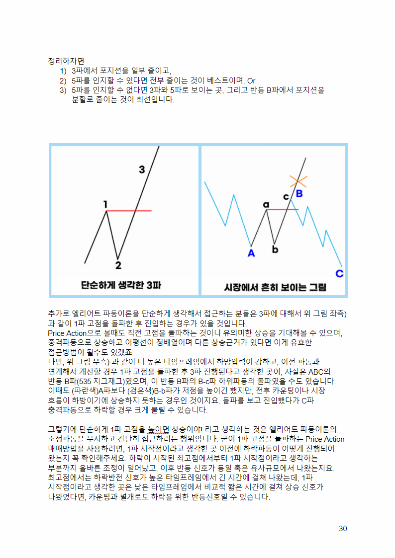 주식 코인 차트 이정표 엘리어트 파동이론 적용 노하우 - 크몽