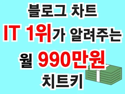 블로그 IT 1위가 알려주는 월990만원 벌었던 치트키