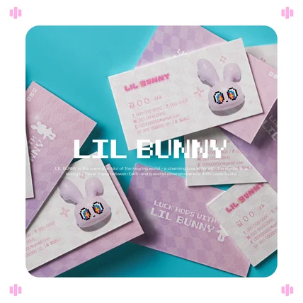 포트폴리오-LIL BUNNY(릴버니) - CHARACTER DESIGN(간판·유리창·명함·박스·노트)