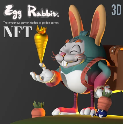 포트폴리오-EGG RABBIT/ 토끼 캐릭터 디자인/ 3D 모델링/ NFT