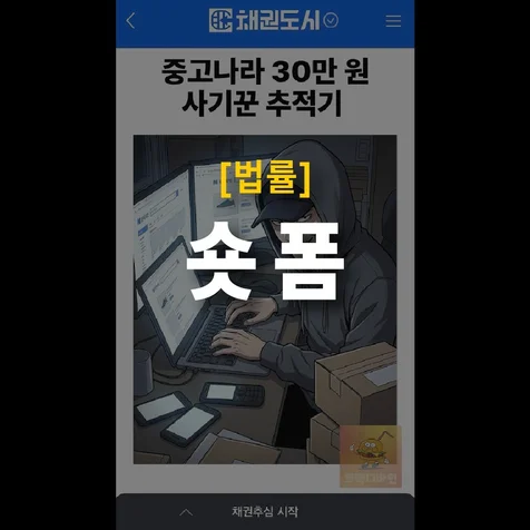 포트폴리오-[기획/편집] 채권도시 "중고나라 30만 원 사기 추적기" 2025년 쇼츠 제작