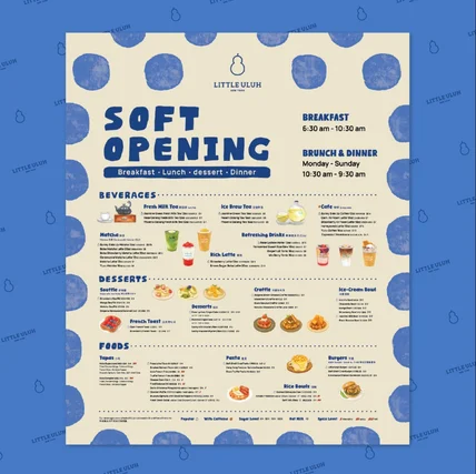 포트폴리오-Little Uluh 일러스트 메뉴 디자인