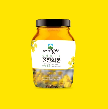 포트폴리오-벌꿀화분 꿀 패키지 라벨 디자인